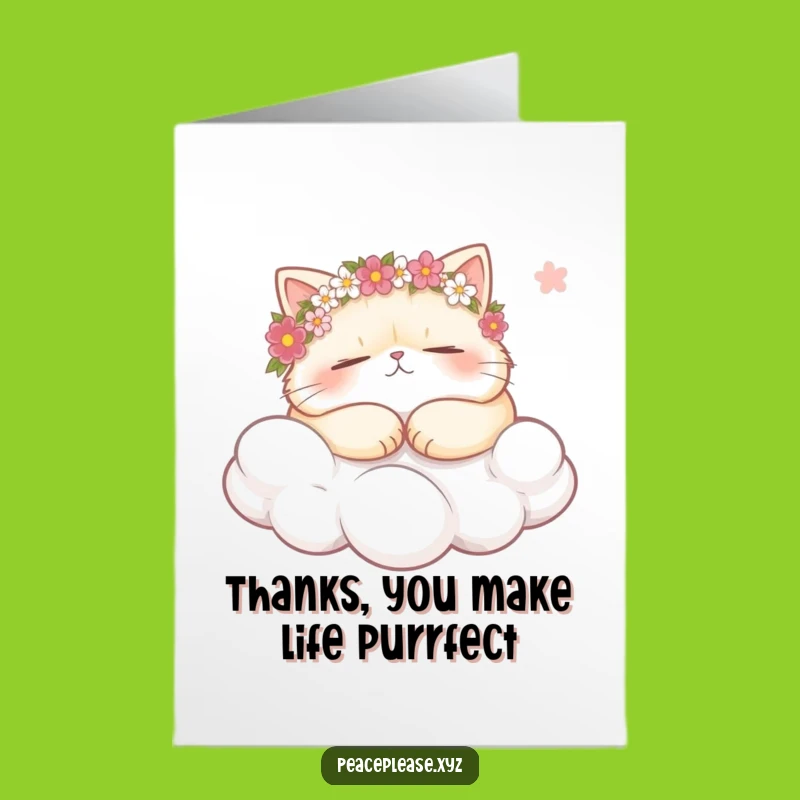 Free Printable Thank You Card: Cat Cloud Thanks, Funny DIY Downloadable Gift