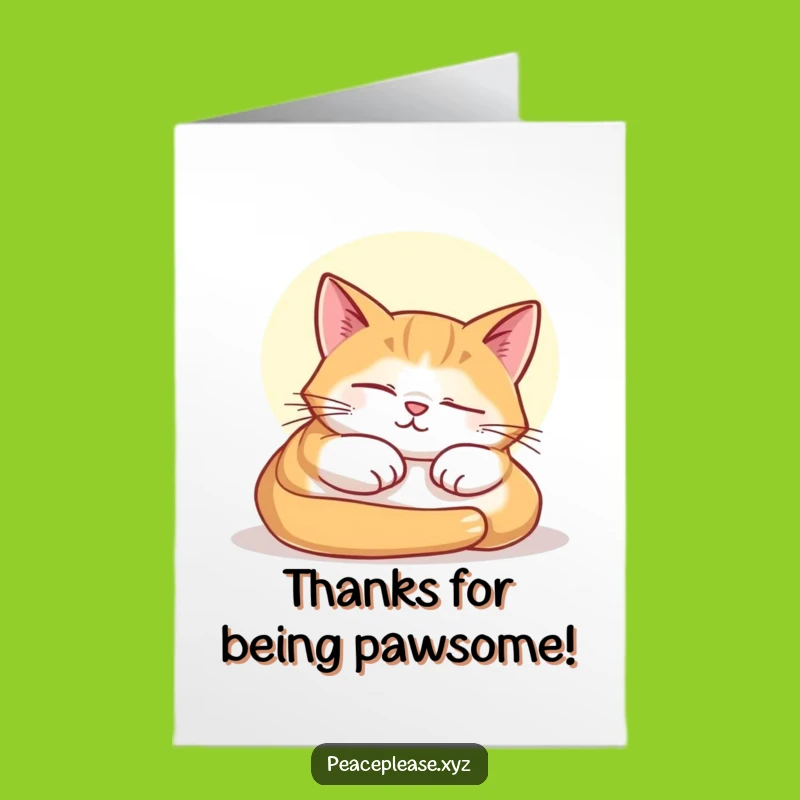 Free Printable Thank You Card: Napping Cat, Cozy Downloadable Gift!