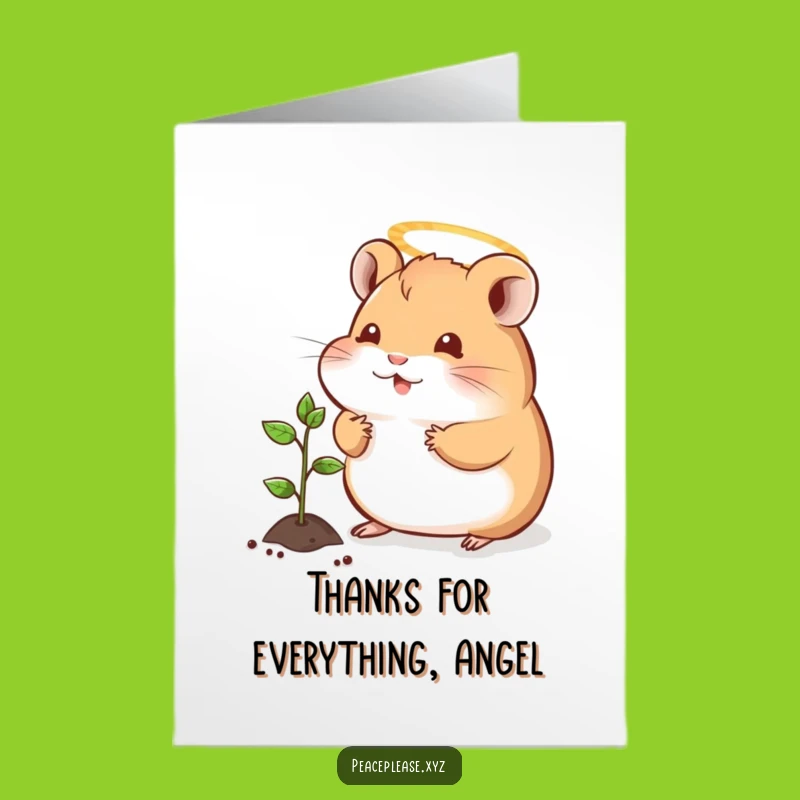 Thank You Free Printable Card: Hamster Halo Gratitude for Your Kindness