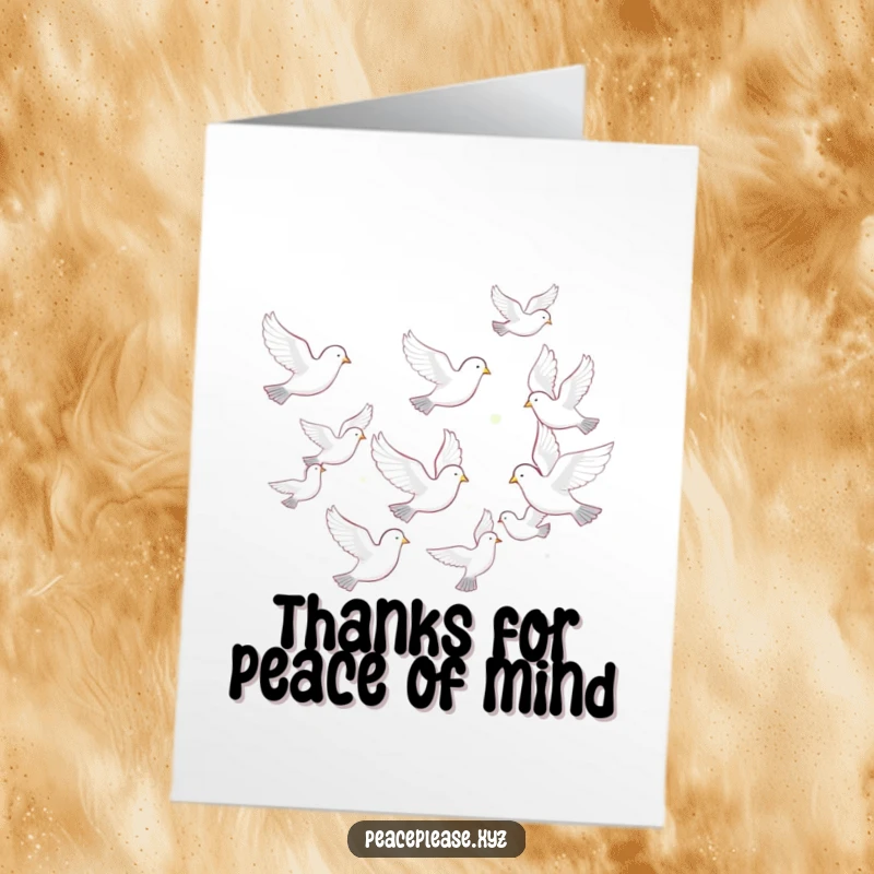 Funny Free Printable Thank You Card: A formation of doves in peaceful flight, expressing thanks with elegance and humor.
