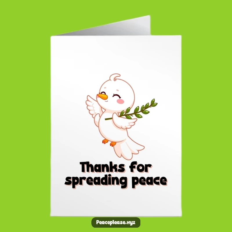 Free Printable Thank You Card: Dove Olive Branch Peaceful Thanks