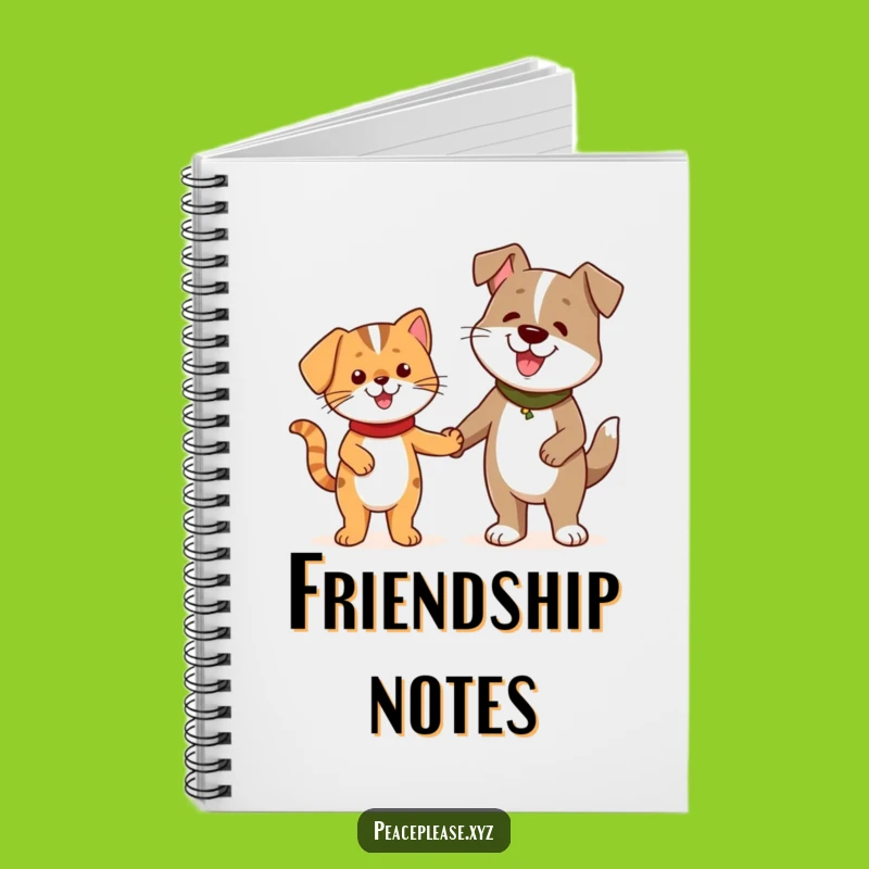 Funny Cat Dog Friends Notebook: Journal Your Friendships with this Cheerful Book
