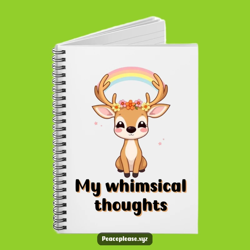 Funny Deer Rainbow Notebook: Floral Antlers, Serene Journal for Ideas