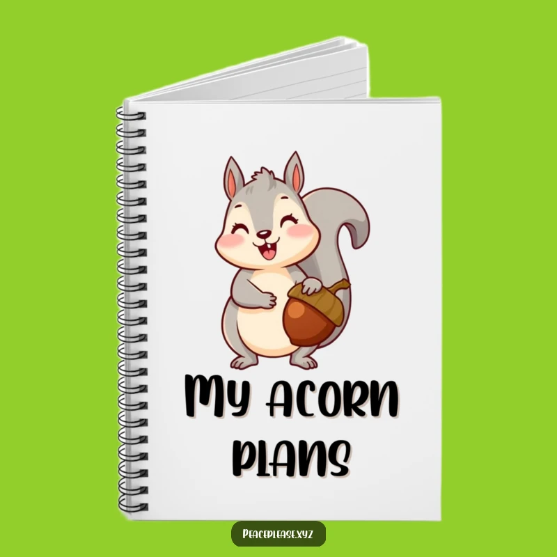 Happy Squirrel Acorn Notebook - Cute Nutty Journal, Ideal Funny Gift for Notes
