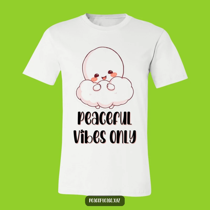 Funny Peace Cloud Hug T-Shirt: Wear Your Serenity with this Relaxed Character Tee