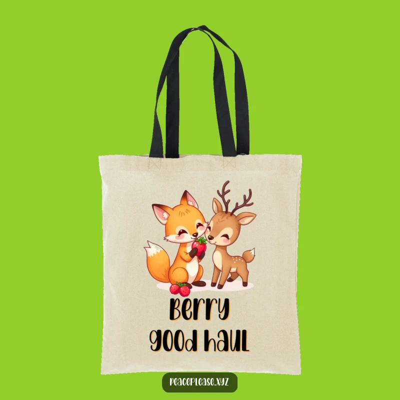 Funny Fox & Deer Tote Bag: Carry Woodland Vibes, Cute & Funny Gift