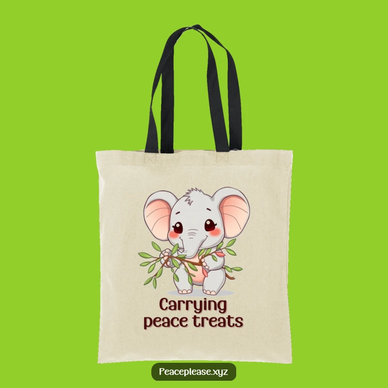 Funny Elephant Olive Branch Tote Bag: Carry Peace and Style with this Cute Bag