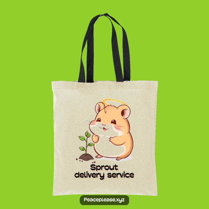 Funny Hamster Halo Tote Bag: Carry Your Essentials with Adorable Charm