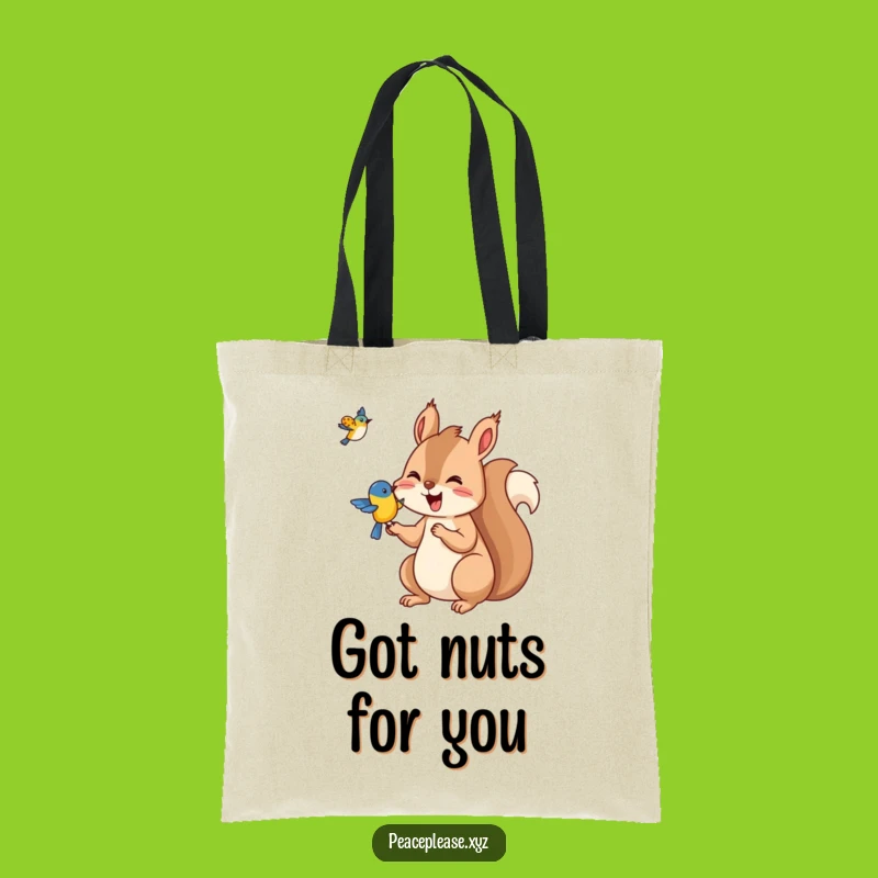 Funny Squirrel & Bird Tote Bag: Hilarious Woodland Carry-All for Nature Lovers!