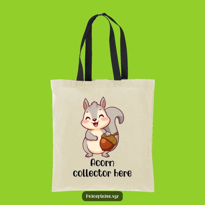 Happy Squirrel Acorn Tote Bag - Cute Nutty Bag, Ideal Funny Gift